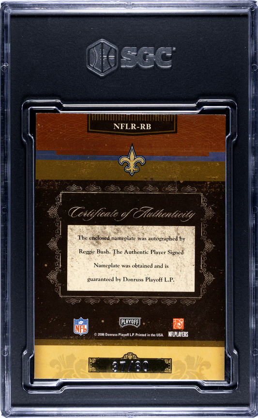 2006 Playoff National Reggie Bush #NFLR-RB NFL Rookie Letter Auto "K" SGC 8