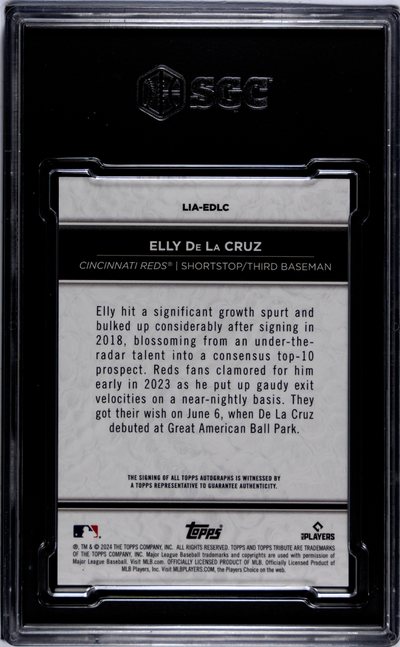2024 Topps Tribute Elly De La Cruz #LIA-EDLC League Inauguration Orange SGC 9