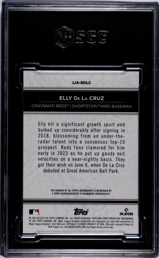 2024 Topps Tribute Elly De La Cruz #LIA-EDLC League Inauguration Orange SGC 9