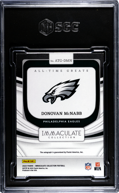 2022 Panini Immaculate Col. Donovan Mcnabb #ATG-DMN Greats Auto SGC 8 Auto 10
