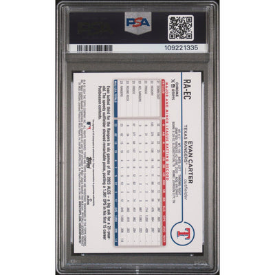 2024 Topps Chrome Update RCAuto Evan Carter #RAEC RKE Org Black Lava Lamp PSA 10
