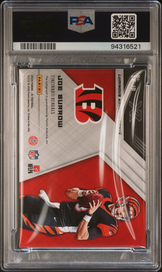 2020 Panini XR Luminous Endorsements Autographs Joe Burrow #LEJB auto Gold 3/5