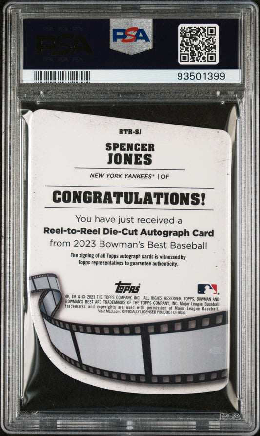 2023 Bowman's Best Die-Cuts Spencer Jones #RTRSJ RTR DC Ref 10/25 PSA 10