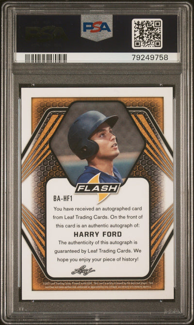 2021 Leaf Flash Autographs Harry Ford #HF1 PSA 8 Auto 9