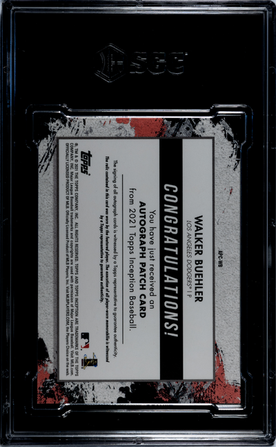 2021 Topps Inception Walker Buehler #APC-WB Autograph Patch SGC 9.5