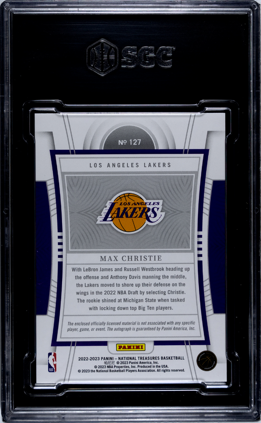 2022 Panini National Max Christie #127 Rookie Patch Auto Red SGC 9.5 Auto 10