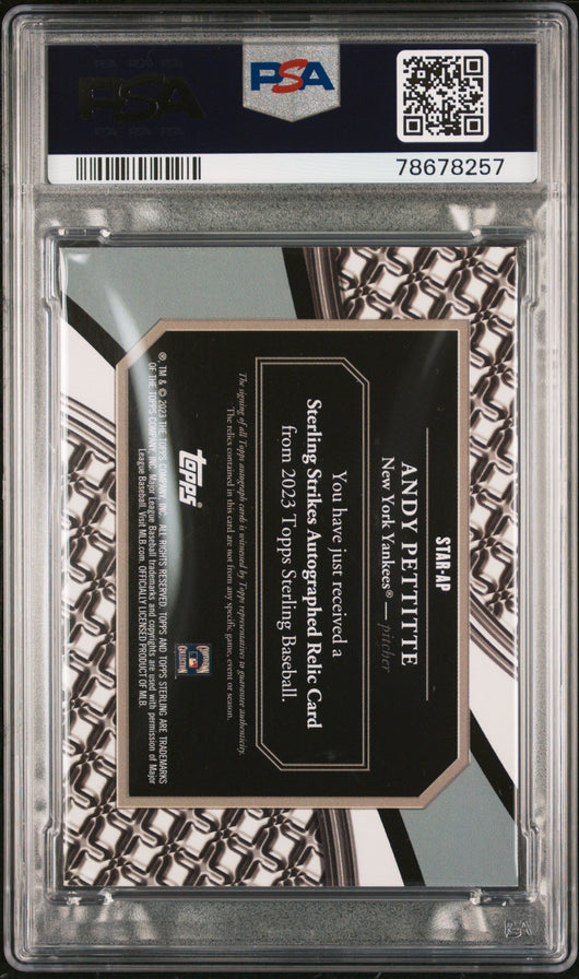 2023 Topps Sterling Strikes Auto  Andy Pettitte #STARAP Red 1 / 5 PSA 9 Auto 9