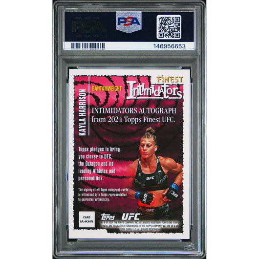 2024 Topps Finest UFC Intimidators Autographs Kayla Harrison #IAKHN Gold Shim PSA 10