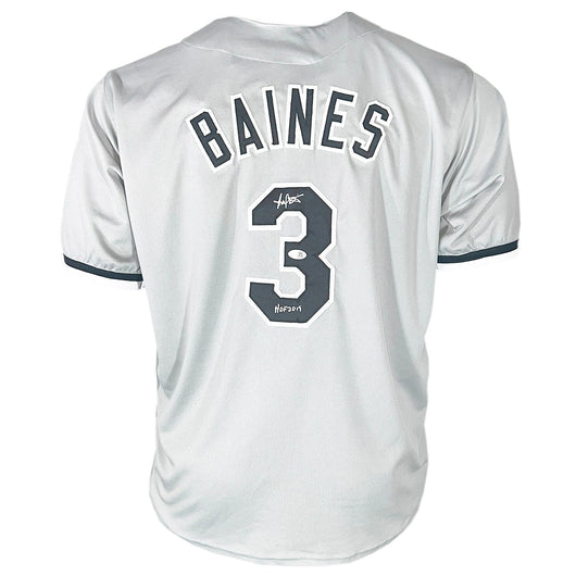 Harold Baines Signed HOF 2019 Inscription Chicago Grey Baseball Jersey (JSA)