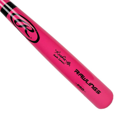Rachel Balkovec Signed F*** Cancer Inscription Pink Rawlings Baseball Bat (Beckett)
