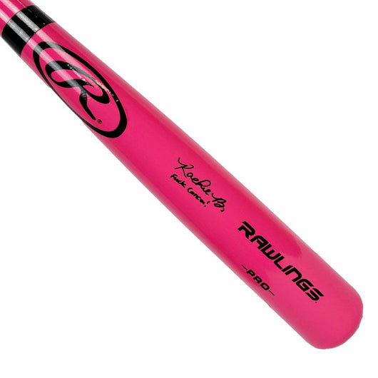 Rachel Balkovec Signed F*** Cancer Inscription Pink Rawlings Baseball Bat (Beckett)