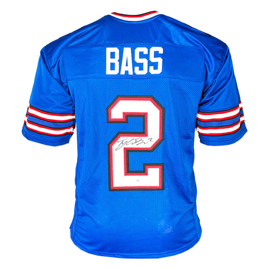 Tyler Bass Signed Buffalo Blue Football Jersey (JSA)