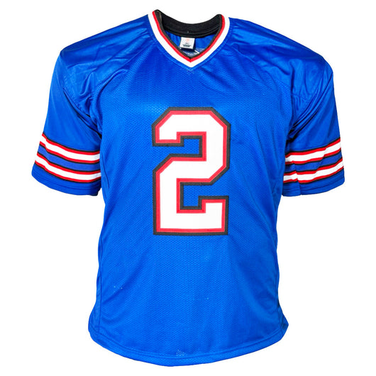 Tyler Bass Signed Buffalo Blue Football Jersey (JSA)