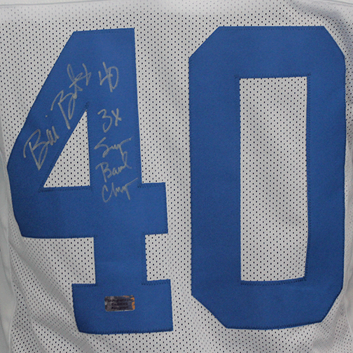 Bill Bates Signed Dallas 3x Super Bowl Champs Inscribed Pro Style Football Jersey White (JSA)