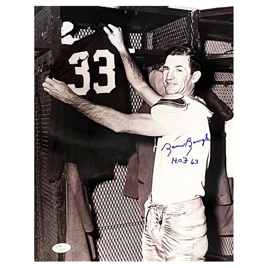 Sammy Baugh Signed HOF 63 Inscription Pose 3 Football 11x14 Photo (JSA)