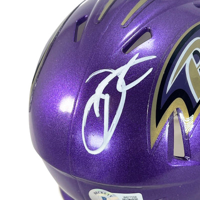 Odell Beckham Jr Signed Baltimore Ravens Flash Speed Mini Football Helmet (Beckett)