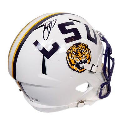Odell Beckham Jr Signed LSU Tigers Speed Full-Size Replica White Football Helmet (Beckett)