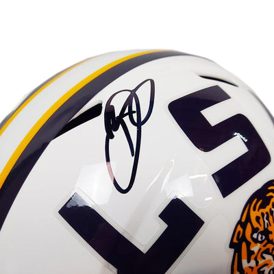 Odell Beckham Jr Signed LSU Tigers Speed Full-Size Replica White Football Helmet (Beckett)