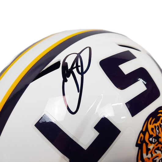 Odell Beckham Jr Signed LSU Tigers Speed Full-Size Replica White Football Helmet (Beckett)