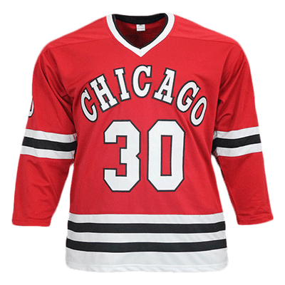 Ed Belfour Red Chicago Throwback Hockey Jersey (JSA)