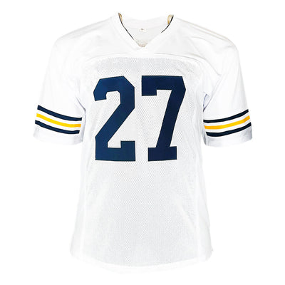 Joe Bellino Signed HT 60 Inscription Navy College White Football Jersey (JSA)