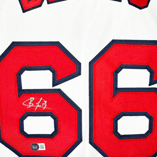 Brayan Bello Signed Boston White Baseball Jersey Silver Ink (Beckett)