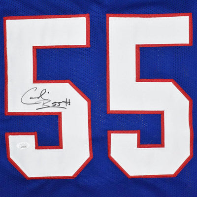 Cornelius Bennett Signed Buffalo Blue Football Jersey #55 (JSA)