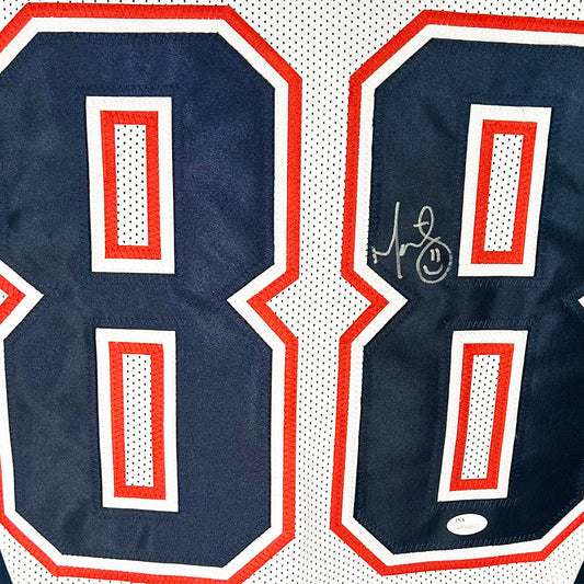 Martellus Bennett Signed New England White Football Jersey (JSA)