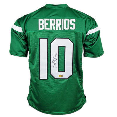 Braxton Berrios Signed New York Green Football Jersey (JSA)