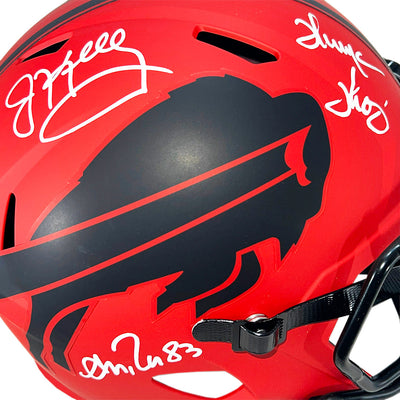 Bills Triplets Signed Buffalo Bills Rave Full-Size Replica Football Helmet (Beckett)