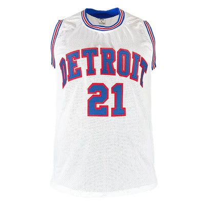 David Bing Signed HOF 1990 Inscription Detroit White Basketball Jersey (JSA)