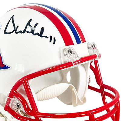 Drew Bledsoe Signed New England Patriots Throwback 1990-92 Mini Football Helmet (Beckett)
