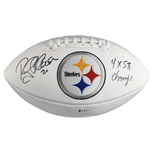 Rocky Bleier Signed Pittsburgh Steelers Logo Football 4x SB Champ Inscription (JSA )