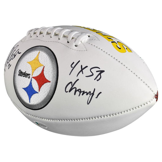 Rocky Bleier Signed Pittsburgh Steelers Logo Football 4x SB Champ Inscription (JSA )