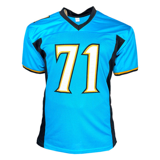 Tony Boselli Signed HOF 22 Inscription Jacksonville Teal Football Jersey (JSA)