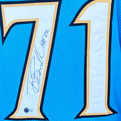 Tony Boselli Signed HOF 22 Inscription Jacksonville Teal Football Jersey (JSA)