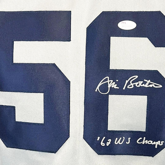 Jim Bouton Signed 62 WS Champs Inscription New York Grey Baseball Jersey (JSA)