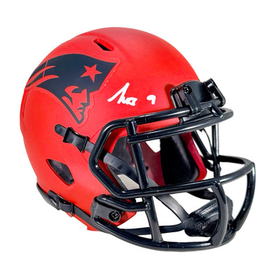 Kayshon Boutte Signed New England Patriots Rave Mini Football Helmet (Beckett)