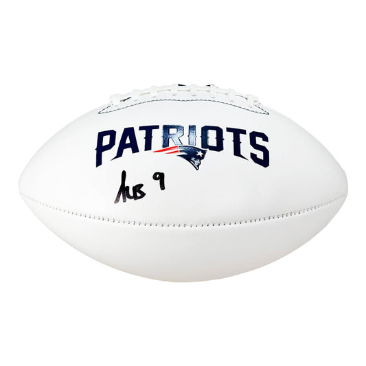 Kayshon Boutte Signed New England Patriots Official NFL Team Logo Football (Beckett)