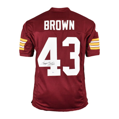 Larry Brown Signed 1972 MVP Washington Maroon Football Jersey (JSA)