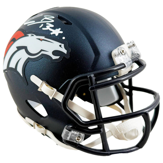 Pat Bryant Signed Denver Broncos Speed Mini Football Helmet (JSA)