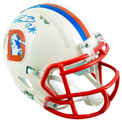 Pat Bryant Signed Denver Broncos Retro Speed Mini Football Helmet (JSA)