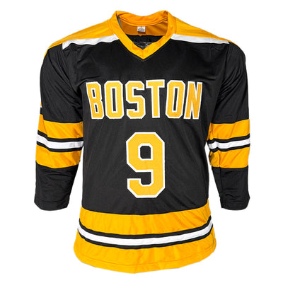 John Bucyk Signed HOF 1981 - 2x SC Champs Inscription Boston Black Hockey Jersey (Beckett)