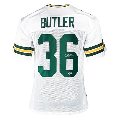 Leroy Butler Signed Green Bay White Football Jersey (Beckett)