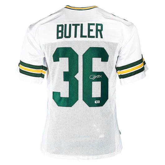 Leroy Butler Signed Green Bay White Football Jersey (Beckett)