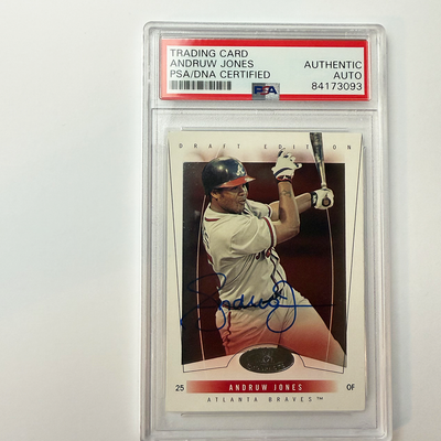 Andruw Jones Signed 2004 Fleer Draft Edition #28 PSA Auto Authentic
