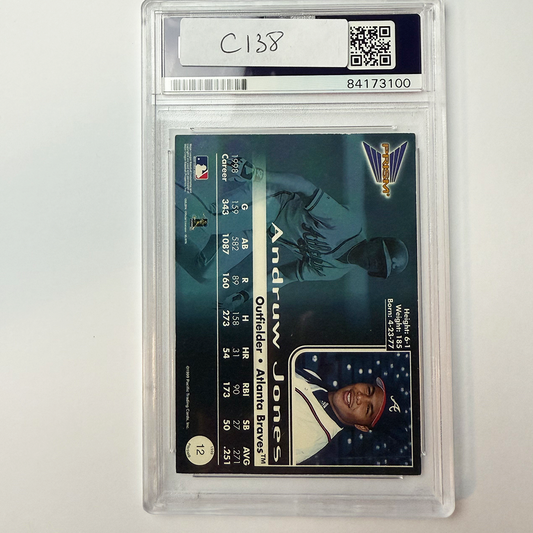 Andruw Jones Signed 1999 Prism #12 PSA Auto Authentic