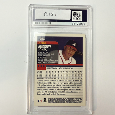 Andruw Jones Signed 2000 Topps Chrome #440 PSA Auto Authentic