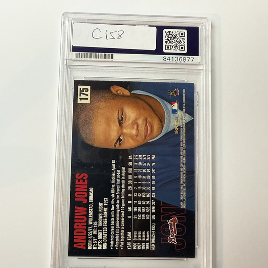 Andruw Jones Signed 2000 Skybox Dominion #175 PSA Auto Authentic