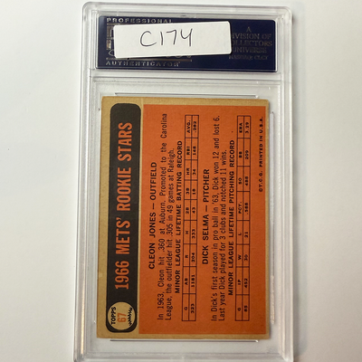 Cleon Jones Signed 1966 Topps Rookie #67 Last Out 1969 PSA Auto Authentic